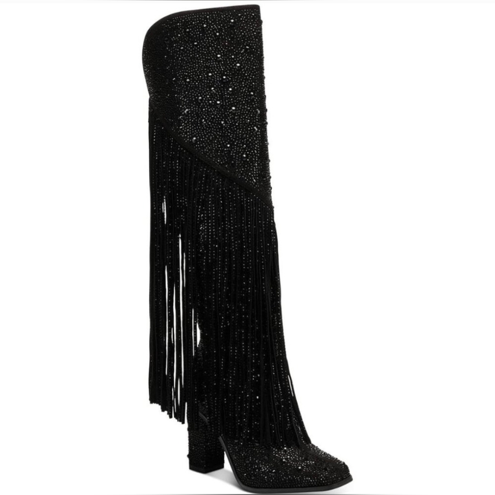 Jessica Simpson Fringe Jeweled Boots Like New! Tried On But Never Worn! - Picture 1 of 14